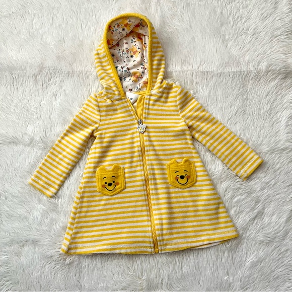 Disney Swim Winnie The Pooh Terry Cloth Zip Front Robeswim Coverup